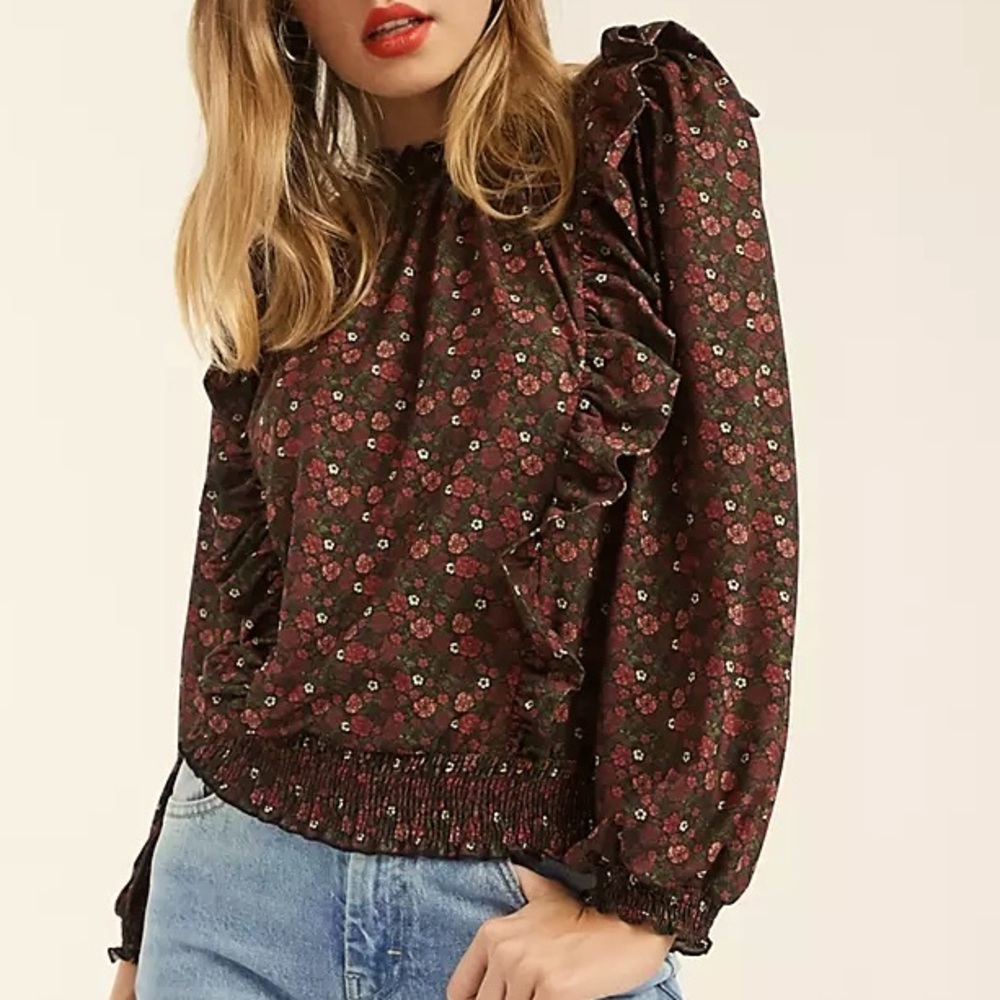 River Island | Floral Ruffled Top